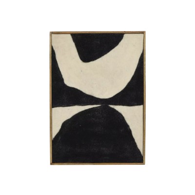 Canvas with WOOLY frame L 76 x W 6.5 x H 107 cm - black/white