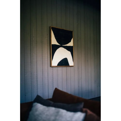 Lienzo con bastidor de LANA L 76 x A 6,5 x A 107 cm - blanco/negro