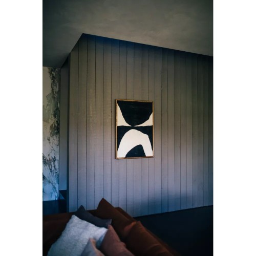 Tela con telaio in LANA L 76 x L 6,5 x H 107 cm - nero/bianco