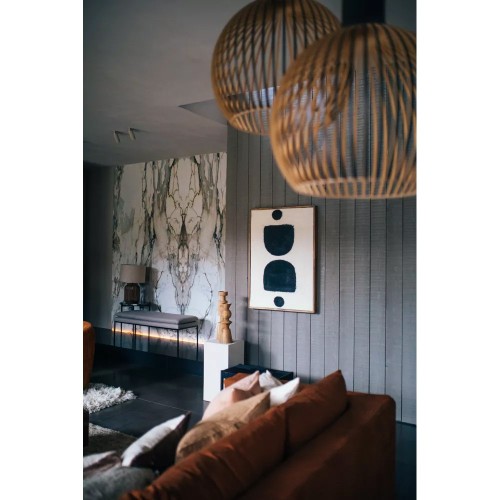 Canvas with WOOLY frame - black/white