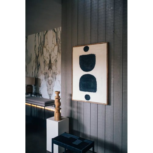 Canvas with WOOLY frame - black/white