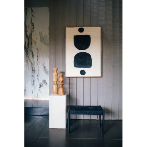 Canvas met WOOLY frame - zwart/wit