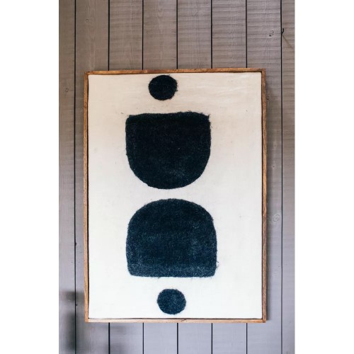 Canvas with WOOLY frame - black/white