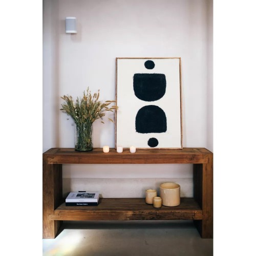 Canvas with WOOLY frame - black/white