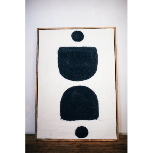 Lienzo con bastidor WOOLY - blanco/negro