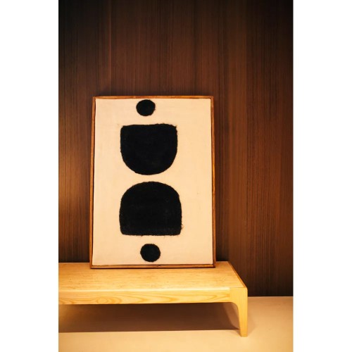 Canvas with WOOLY frame - black/white