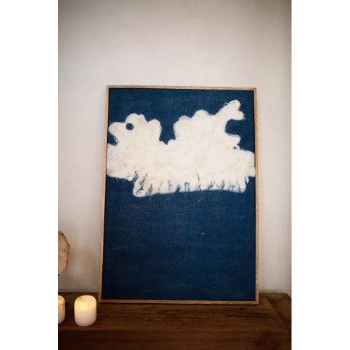 Toile avec cadre WOOLY - bleu