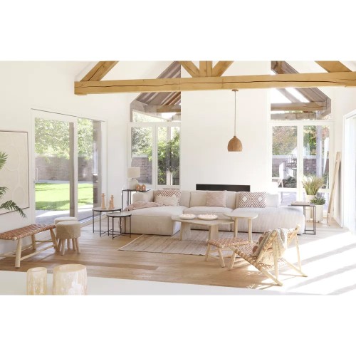 Table basse MONTREAL L 60 x W 60 x H 50 cm - naturel