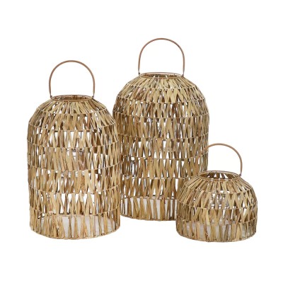 Set of 3 NORDBY lanterns - natural Pomax