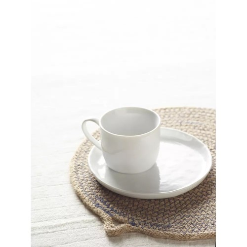 Tasse et soucoupe PORCELINO WHITE DIA 14 x H 6 cm
