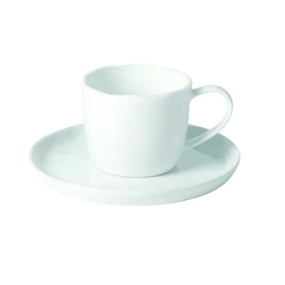 Taza y plato PORCELINO BLANCO DIA 16 x A 9 cm Pomax
