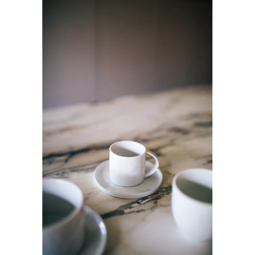 Tasse et soucoupe PORCELINO WHITE DIA 11,5 x H 7,2 cm