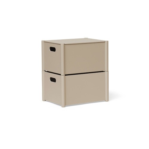 Pillar storage box, medium, warm grey