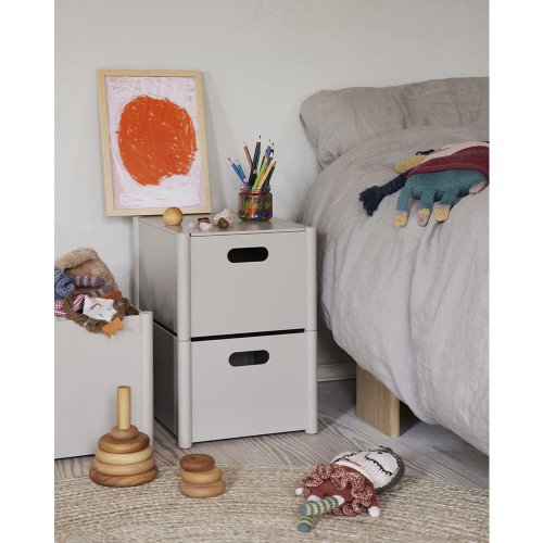 Pillar storage box, medium, warm grey