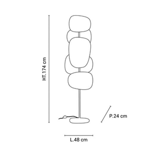 Scherm 70's 3l vloerlamp