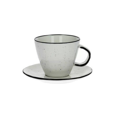 Tazza e piattino BASIL - bianco