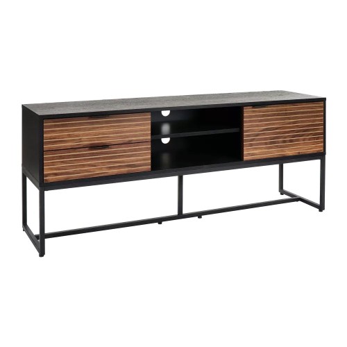 PARIGI flat-packed tv stand L 150 x W 40 x H 60 cm - walnut/black