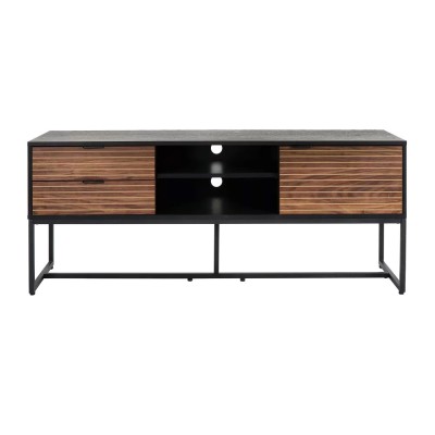 Meuble tv PARIGI emballé à plat L 150 x W 40 x H 60 cm - noyer/noir 2