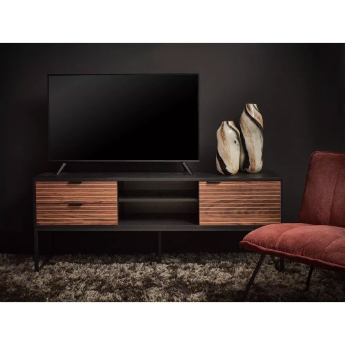 Mueble de TV PARIGI L 150 x An 40 x Al 60 cm - nogal/negro