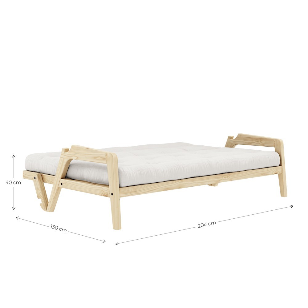 3-zits slaapbank Grab - 755 Mocca