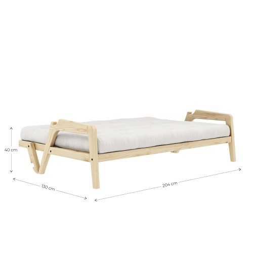 Divano-letto 3 posti Grab - 756 Verde oliva