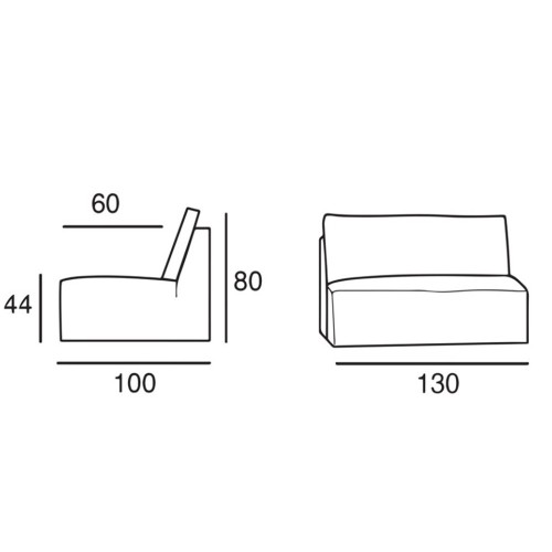 Arles 130 cm dubbele fauteuil