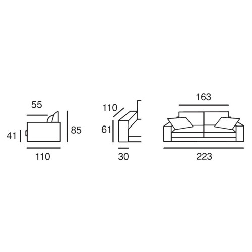 Sofá 3 plazas Chamonix 223 cm - NEWLIN