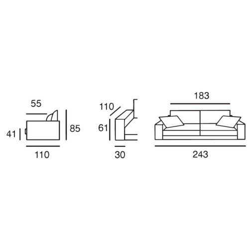 Sofá 4 plazas Chamonix 243 cm Tejido NEWLIN