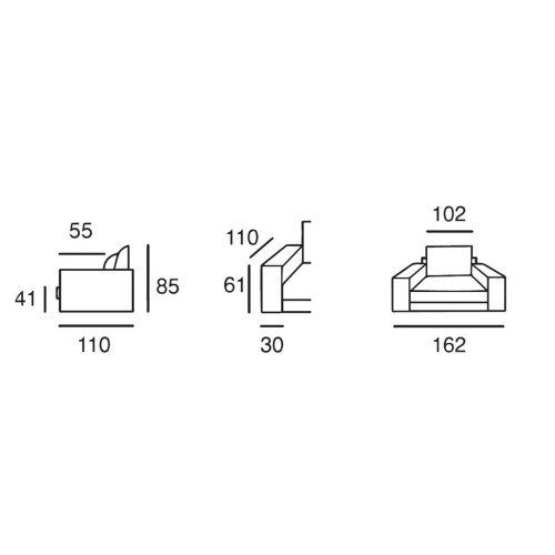 XL Chamonix armchair 162 cm NEWLIN fabric