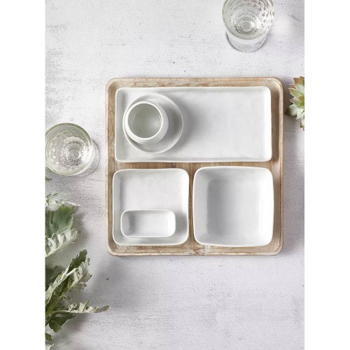 PORCELINO SQUARE brood en boter bord - wit