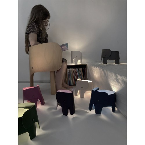 Elephant night lamp - grey