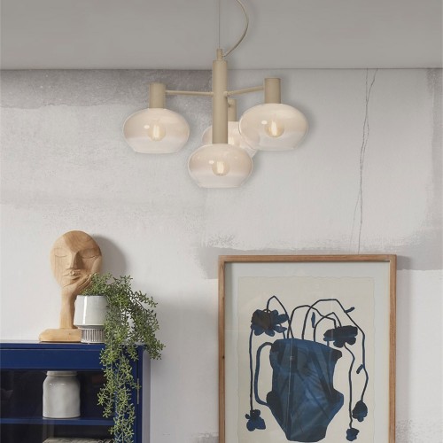 Lampe suspendue Bologna à 4 bras - milk white