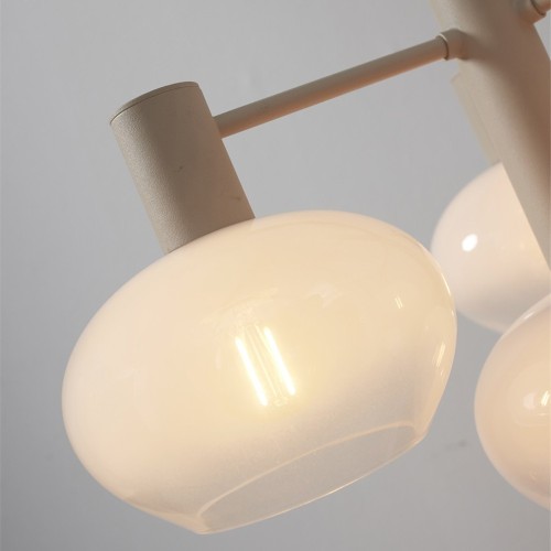 Bologna hanglamp met 4 armen - melk wit