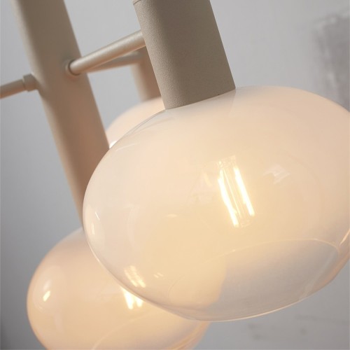 Lampada a sospensione Bologna con 4 bracci - bianco latte