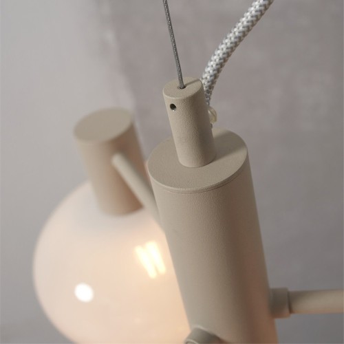 Bologna pendant lamp with 4 arms - milk white