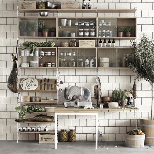 Oak shelves - Système String