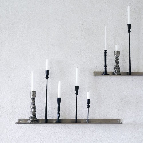 Scaffale a LED - argento spazzolato