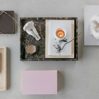 MARBRE L deco tray - brown Mette Ditmer