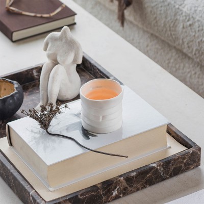 Deko-Tablett MARBRE L - braun 2