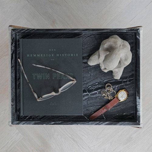 MARBRE L deco tray - black