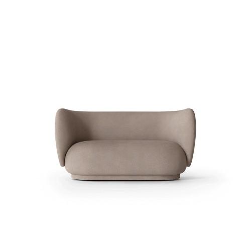 Rico 2 seater Brushed - Warm grey
