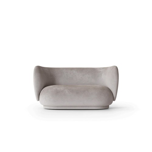 Rico 2-Sitzer-Sofa aus verwaschenem Velours - Concrete
