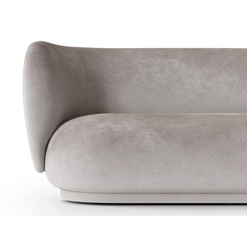 2-seater sofa Rico Velours délavé - Concrete