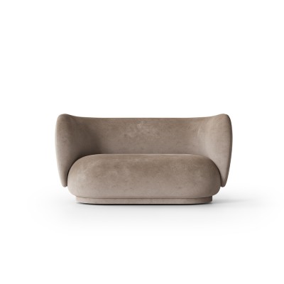 Canapé 2 places Rico Velours délavé - Beige Ferm Living