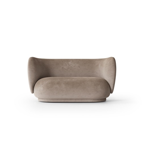 Divano a 2 posti Rico Velours délavé - Beige