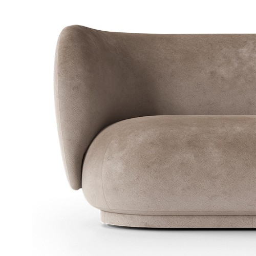 2-seater sofa Rico Velours délavé - Beige
