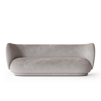 Rico 3 seater Velours Délavé - Hormigón Ferm Living