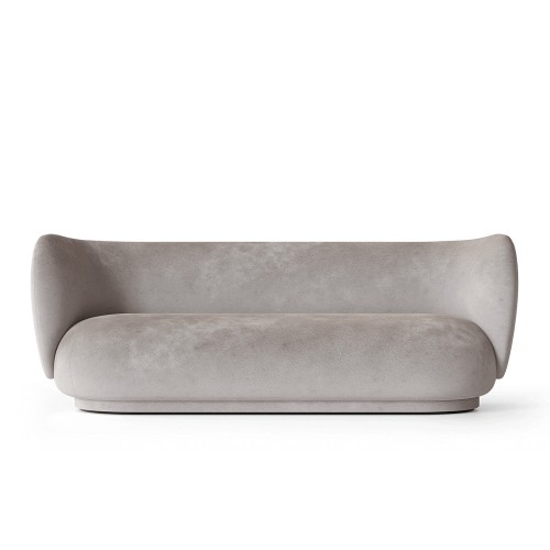 Rico 3-Sitzer Verwaschener Velours - Concrete