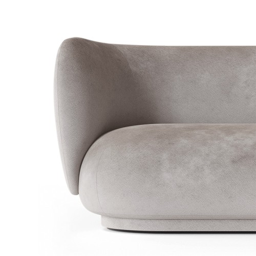 Rico 3-Sitzer Verwaschener Velours - Concrete