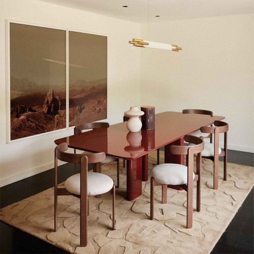 Joe rechthoekige eettafel 220x100 - Bordeaux gelakt essenhout